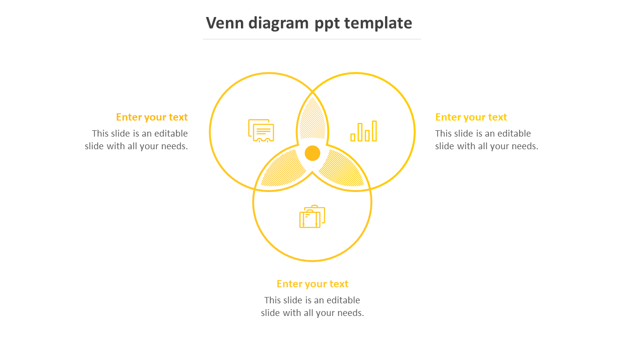 venn diagram ppt template-yellow